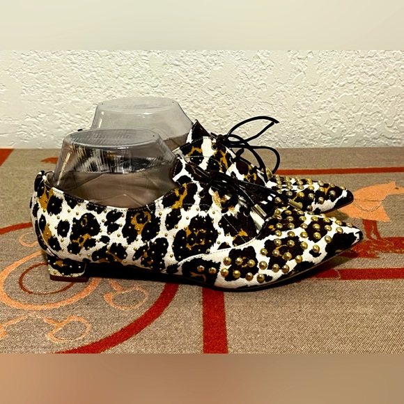 Women’s Jerome C.Rousseall Leopard Print Leather Shoes - Picture 3 of 7